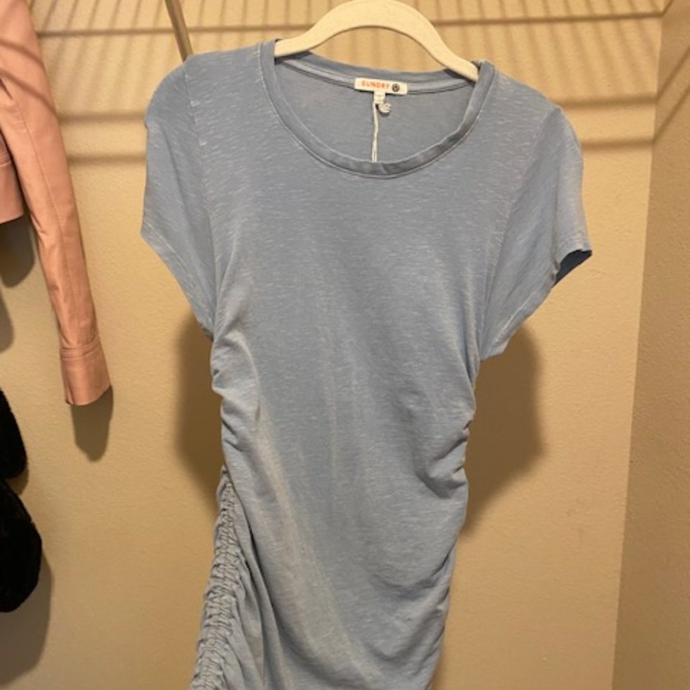 Sundry T-Shirt Dress with Adjustable Side Cinch